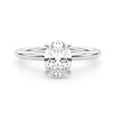 2 5/8 ctw Oval Lab Grown Diamond Hidden Halo Engagement Ring in white gold